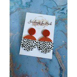 5 for $25! DALMATION Orange Drop Earrings NEW